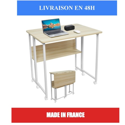 Bureau pliant roulettes 80 - roulettes,
