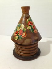 Ancienne Tirelire en  Bois Forme ruche maisonnette  an 60 Collection se dévisse 