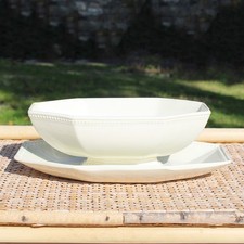 Antique sauce pan / Creil et Montereau ivory / pearl model / defective