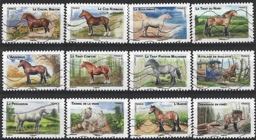 France série 12 timbres - série,