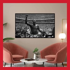 TOILE HOMMAGE POSTER PHOTO ROI PELÉ FOOT MAILLOT COUPE DU MONDE 1970 BRESIL