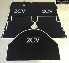 Tapis de Voiture Sol Tapis Kit pour Citroen 2 Cv Noir Blanc 3 Pièces Velours