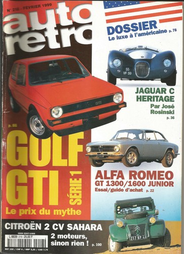 Auto retro 218 golf gti - n°218, gti-2cv