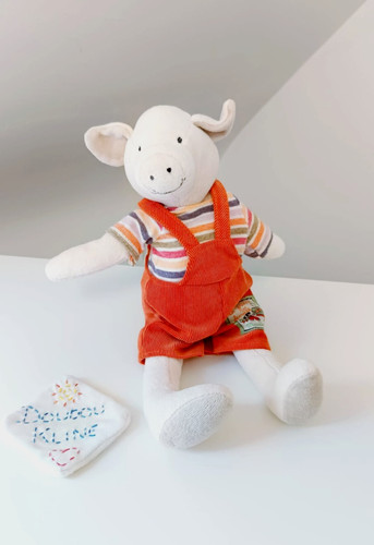 Peluche doudou cochon - peluche/doudou, rayé