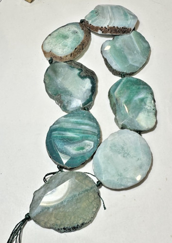 Gros bleu acqua agate plat - gros,