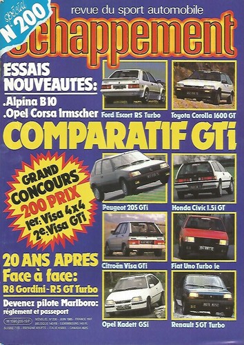 Echappement 200 comparatif - n°200,