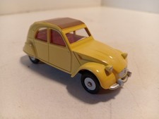 Dinky toys Atlas Citroen 2CV yellow brown hood 1/43