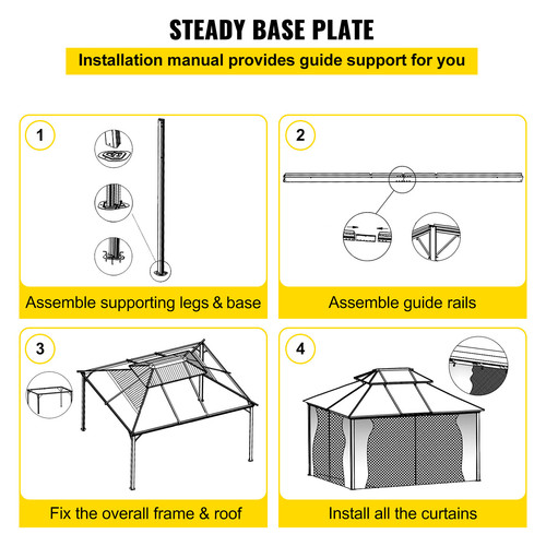 Vevor tonnelle patio pvc - vevor, de