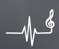 Music heart beat vinyl Sticker