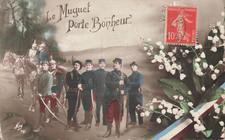 CP PATRIOTIQUE MUGUET POTE BONHEUR SOLDATS UNIFORMES - 40010