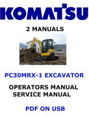 Komatsu PC30MRX-1 Hydraulic Excavator Service Shop Operators Owner's Manual PDF