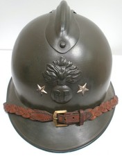 GENERAL ALUMINUM Adrian helmet 1926 mounted original France 1940 Khaki infantry