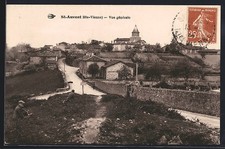 Old postcard St-Auvent, general view 1934 