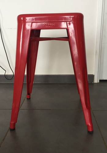 Tabouret métal tolix rouge - tolix,