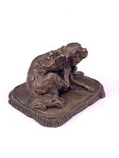 Antique Bronze Subject Dog Sculpture 19th Century