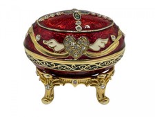 Bijoux de collection en porcelaine oeuf avec cristaux Swarovski 6 x 5 cm - Ex...