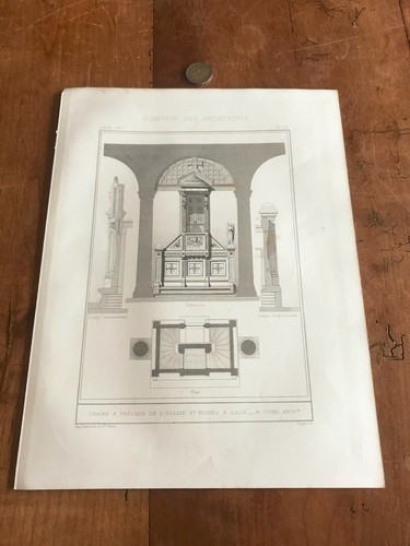 Gravure ancienne architecture - gravure,