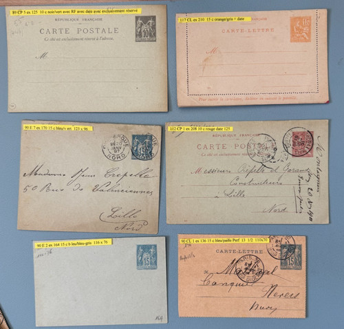 Lot 6 entiers postaux - de,