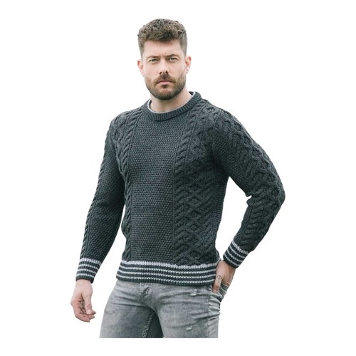 Pull homme col rond - aran, %