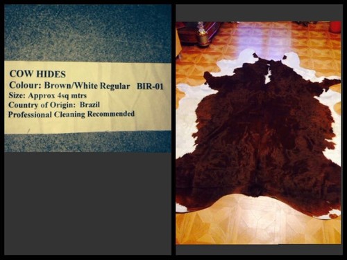 Tapis peau vache bicolore - tapis,