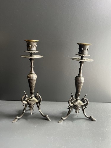Ancienne paire bougeoirs - ancienne,