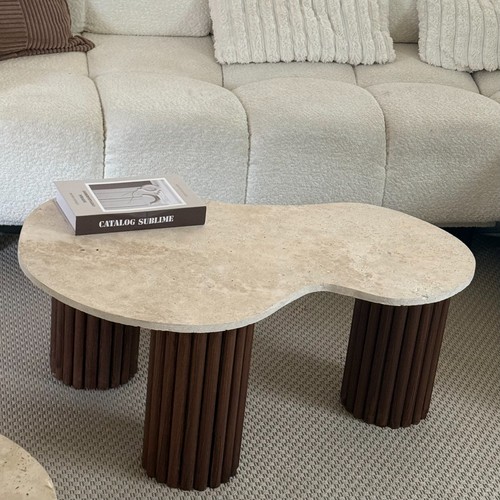 Table basse poire travertin - , et