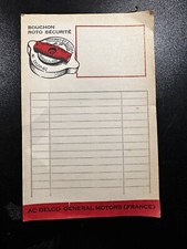 Rare Petit Carnet Publicitaire Bloc Note Bougies AC Delco Général Motors Vintage