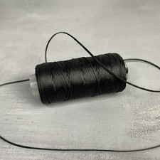 Bobine de fil à coudre noir polyester ciré 150D 0.8mm 50m idéal couture cuir DIY