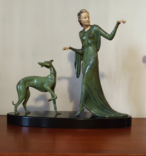 Statue art deco dame au - statue,