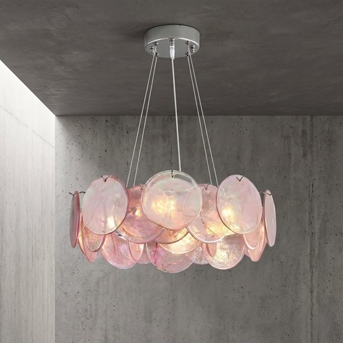 Lustre suspension rose irisé - lustre,
