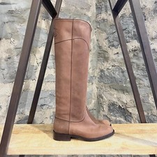 Chanel Brown Leather CC Riding Boots  - size 36.5 IT - 6.5 US