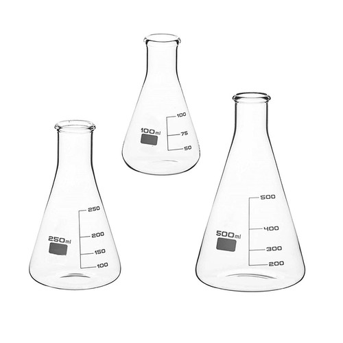 3pcs flacons coniques haut