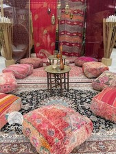 Lot Of  7 Morocco Kilim Pouf, Farsha Outdoor Furniture Pouf, Vintage Moroccan