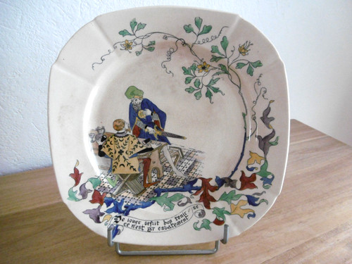 Assiette plate faience gien - assiette,