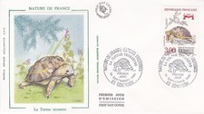 Enveloppe 1er jour Nature La Tortue terrestre 1991 Soie FDC 