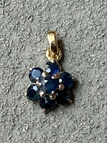 Pendentif fleur saphir 18 - fleur, or