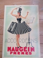 Advertising card accordion Maugein brothers art deco woman accordion LATASTDE
