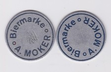 Beer Brand Rottweil A. Moker Blue Font 