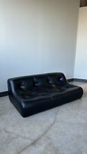 Ligne Roset Kali Sofa 3 seater black leather Vintage MCM Michel Ducaroy 1970s