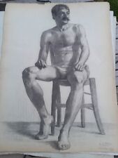 old drawing academy study man nude academic drawing male 19th 20th