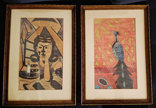 Paire tableaux cubiste - , art