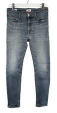 Tommy Hilfiger Skinny Simon Marina Hommes Jeans W32 L30 Délavé Whiskers Zip Fly