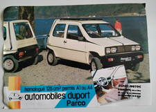 OLD CAR BROCHURE WITHOUT LICENSE DUPORT PARCO