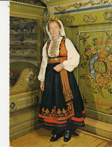 Old post card norvege - post,