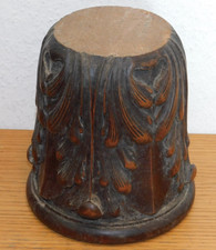 vintage SOCLE en BOIS MASSIF sculpté de STATUE SCUPTURE support PORTE STATUETTE