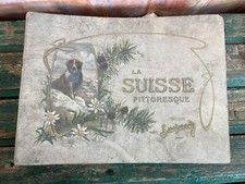 Rare Antique Advertising Album "Picturesque Switzerland" - Suchard Chocolate