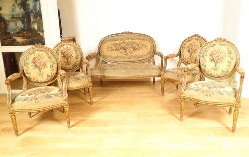 Salon louis xvi fauteuils - salon,