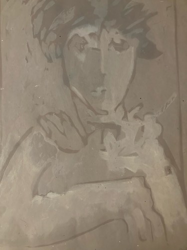 Belle peinture huile papier - belle,
