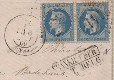 💎 ✉️   BELLE LETTRE AVEC CACHET BELGE et 20C NAPOLEON / RARE  /  XB007 💎