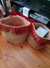 Lot De 2 Paniers En Osier/Jute